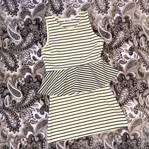 E Hyphen World Gallery Striped Peplum Dress